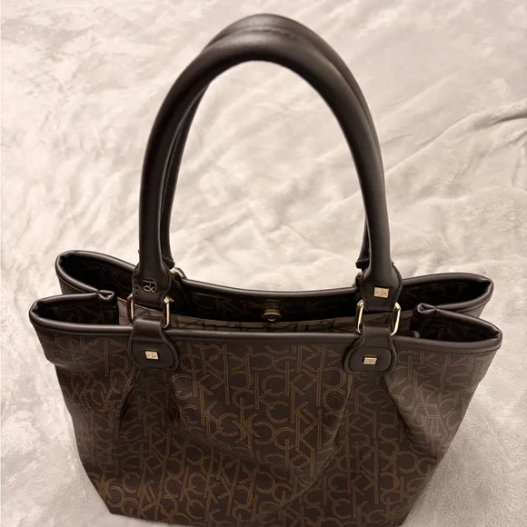 Calvin Klein Dark Brown Monogram Shoulder Bag - Picture 2 of 8